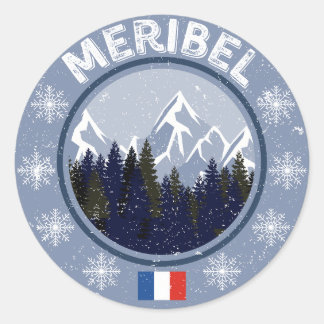 Méribel Skistation Runder Aufkleber