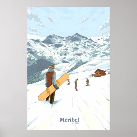 Méribel Snowboarding Reiseplakat Poster (Vorne)