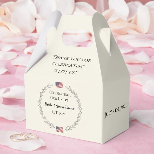 merica 250th Anniversary Wedding  | Custom names Geschenkschachtel (Hochzeit)