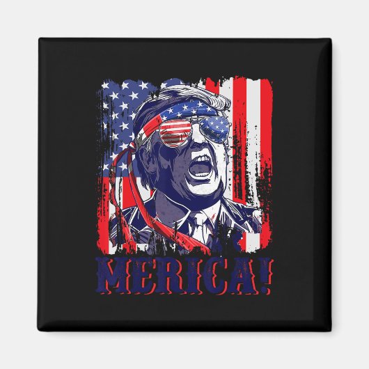 Merica 4. Juli Amerikanische Flagge Murica merica Magnet (Vorne)