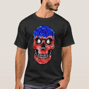 Merica 4. Juli Amerikanische Flagge Skull USA Inde T-Shirt