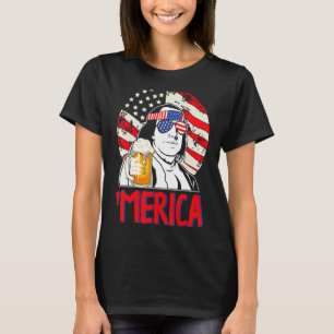 Merica 4. Juli Beer Benjamin Franklin Usa Fla T-Shirt