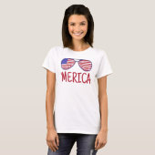 'Merica 4. Juli Brille T-Shirt (Vorne ganz)