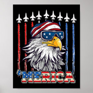 Merica 4. Juli Eagle Mullet Usa Flag Patriotic Poster