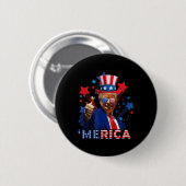 Merica 4. Juli Feuerwerk Funny Trump Independe Button (Vorne & Hinten)