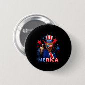 Merica 4. Juli Feuerwerk Funny Trump Independe Button (Vorne & Hinten)