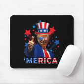 Merica 4. Juli Feuerwerk Funny Trump Independe Mousepad (Mit Mouse)