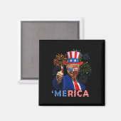 Merica 4. Juli Funny Trump Fireworks Independe Magnet (Vorderseite/Rückseite)
