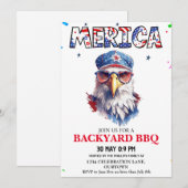 Merica 4. Juli Hinterhof BBQ Einladung (Vorne/Hinten)