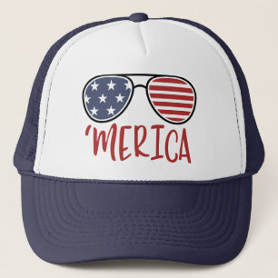 Merica 4. Juli Sonnenbrille Summer Trucker Hat Truckerkappe