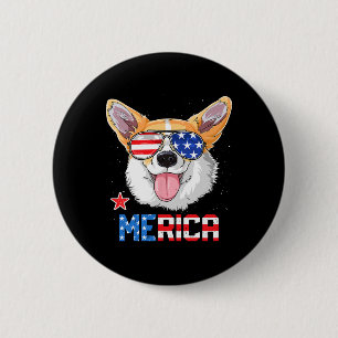 Merica 4. Juli T Shirt Kinder Jungen Mädchen Hund  Button