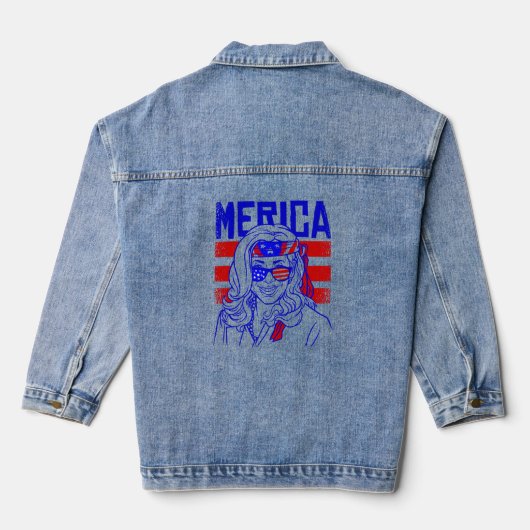 Merica 4. july kamala harris jeansjacke (Rückseite)
