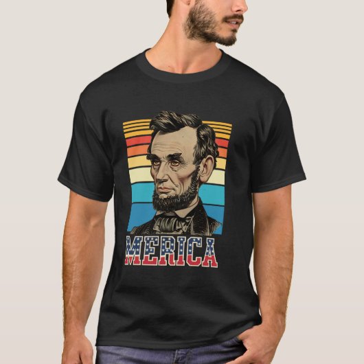 Merica Abe Abraham Lincoln - 4. Juli T-Shirts (Vorderseite)