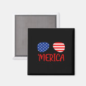 Merica Abraham Lincoln 4. Juli-Shirt Männer Ameri Magnet (Vorderseite/Rückseite)