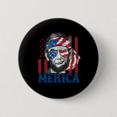 Merica Abraham Lincoln 4. Juli Shirt Men Ameri Button (Vorderseite)