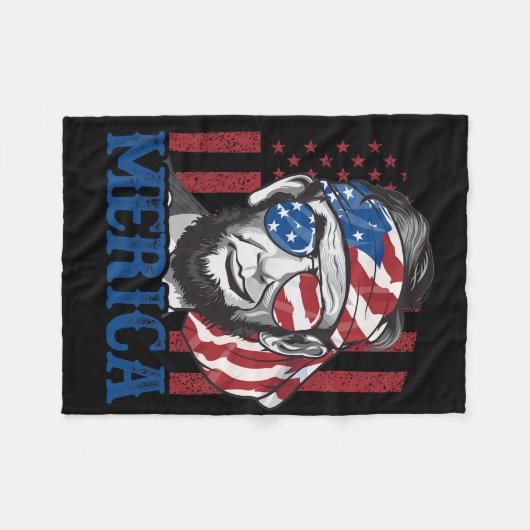 Merica Abraham Lincoln 4. Juli Shirt Men Ameri Fleecedecke (Vorderseite (Horizontal))