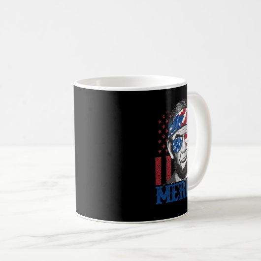 Merica Abraham Lincoln 4. Juli Shirt Men Ameri Kaffeetasse (VorderseiteRechts)
