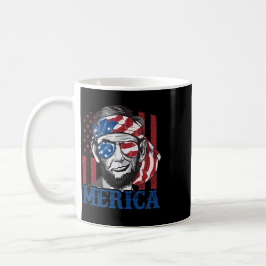 Merica Abraham Lincoln 4. Juli Shirt Men Ameri Kaffeetasse (Links)