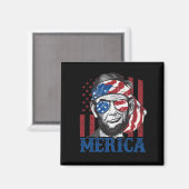 Merica Abraham Lincoln 4. Juli Shirt Men Ameri Magnet (Vorderseite/Rückseite)