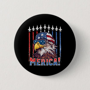 Merica Adle 4. Juli Patriotic Freedom Eagle Button