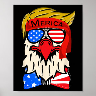 Merica Adler 4. Juli Unabhängigkeitstag Amerikaner Poster