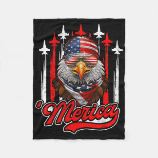 Merica Adler Flugzeug 4. Juli Amerikanische Flagge Fleecedecke