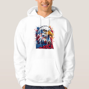 Merica Adler Patriotisches USA Vintage-Grafik Hoodie