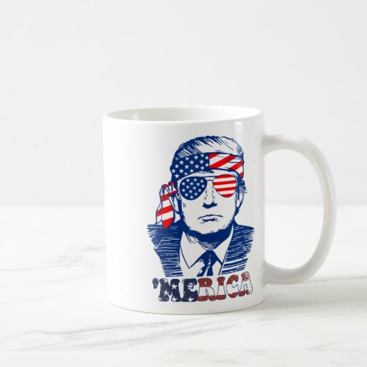 Merica America Happy 4. Juli Trump American Fl Kaffeetasse (Rechts)