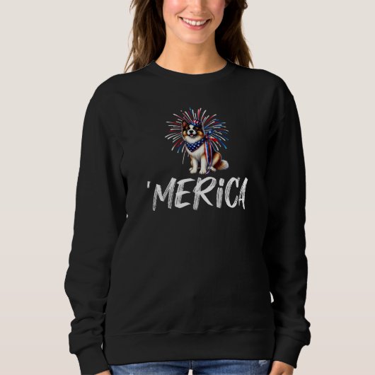 'Merica, American Flag Dog Sweatshirt (Vorderseite)