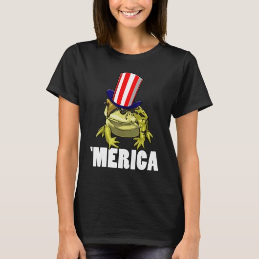 Merica American Flag Frog  Women Frog Love 8 T-Shirt (Vorderseite)
