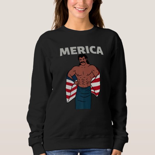 Merica American Mullet Business In Front Party In Sweatshirt (Vorderseite)