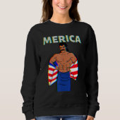 Merica American Mullet Business In Front Party In  Sweatshirt (Vorderseite)