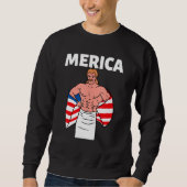 Merica American Mullet Business In Front Party In  Sweatshirt (Vorderseite)