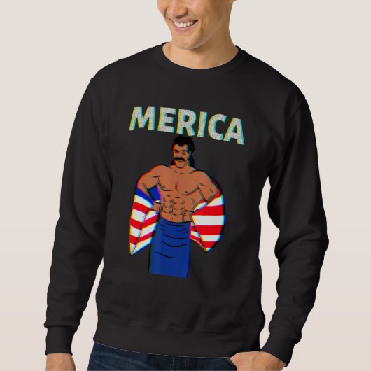 Merica American Mullet Business In Front Party In Sweatshirt (Vorderseite)