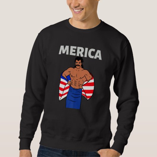 Merica American Mullet Business In Front Party In Sweatshirt (Vorderseite)