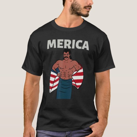 Merica American Mullet Business In Front Party In T-Shirt (Vorderseite)