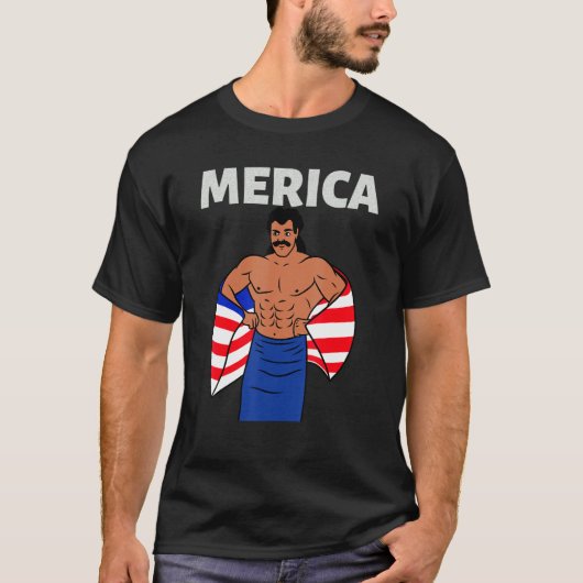 Merica American Mullet Business In Front Party In T-Shirt (Vorderseite)