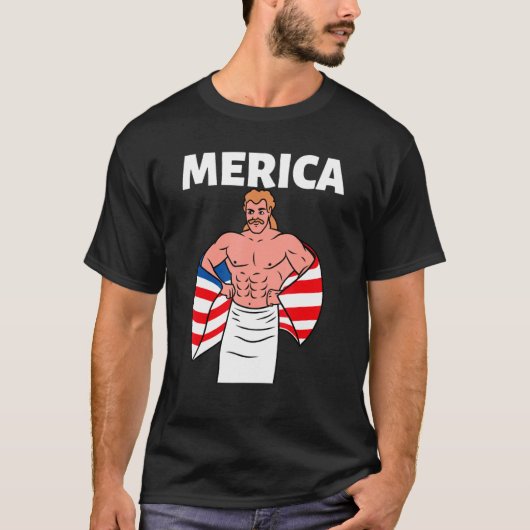 Merica American Mullet Business In Front Party In T-Shirt (Vorderseite)
