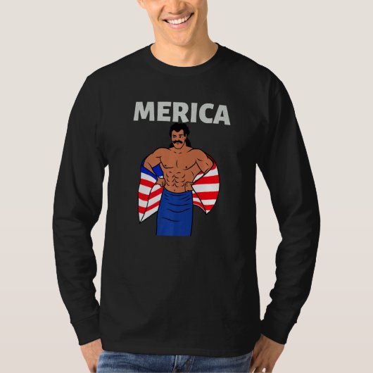 Merica American Mullet Business In Front Party In T-Shirt (Vorderseite)