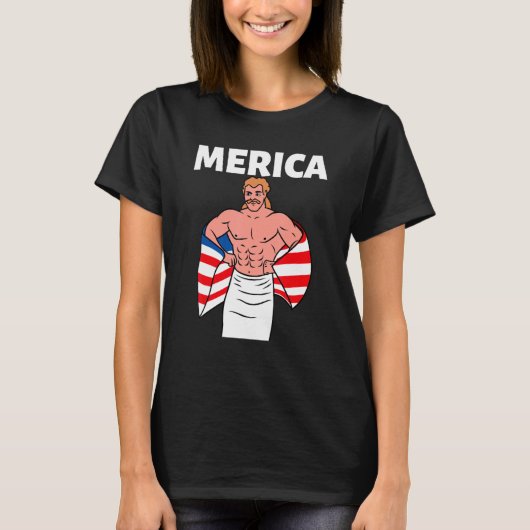 Merica American Mullet Business In Front Party In T-Shirt (Vorderseite)