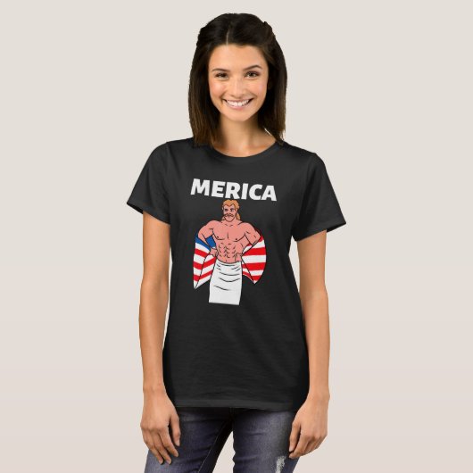 Merica American Mullet Business In Front Party In  T-Shirt (Vorne ganz)