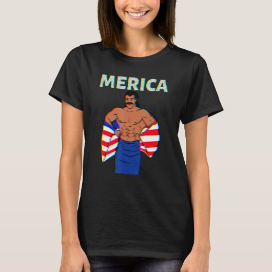 Merica American Mullet Business In Front Party In T-Shirt (Vorderseite)