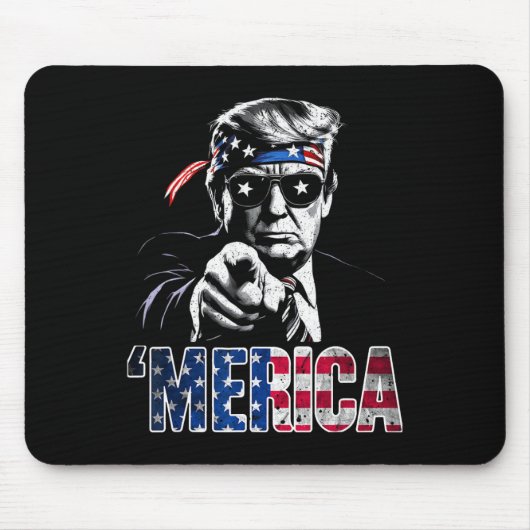 Merica Amerika Lustig Trump 4. Juli Mousepad (Vorne)