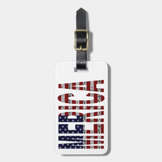 MERICA - Amerikanische Stolz-Jargon USA-Flagge Gepäckanhänger (Vorderseite vertikal)