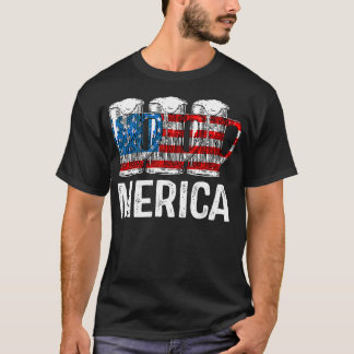 Merica Beer American Flag T 4. Juli Geschenk T-Shirt