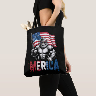 Merica Bigfoot Amerikanische Flagge Patriotisch 4. Tasche