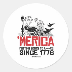 "Merica - Boots zu A- - - es seit 1776 Runder Aufkleber