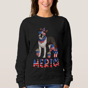 Merica Boston Terrier 4. Juli American USA Fla Sweatshirt