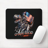 Merica Bruh Patriotic Skeleton Dinosaur T Rex 4. Mousepad (Mit Mouse)