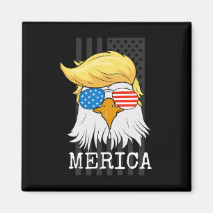 Merica Byld Eagle 4. Juli Trump American Flag Magnet